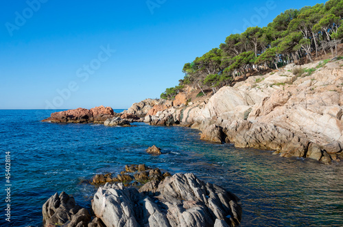 Cala Estreta beach in Palamos, Costa Brava, Girona province, Catalonia, Spain. photo