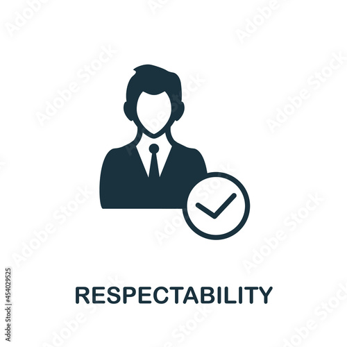 Respectability flat icon. Colored sign from positive attitude collection. Creative Respectability icon illustration for web design, infographics and more