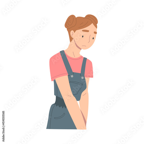 Disappointed with Bad News Woman Character Vector Illustration