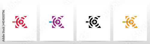 Arrow Target On Letter Logo Design K