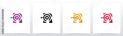 Arrow Target On Letter Logo Design R