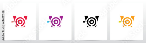 Arrow Target On Letter Logo Design W