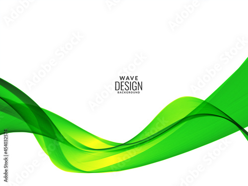 Green flowing stylish wave in white background illustration pattern