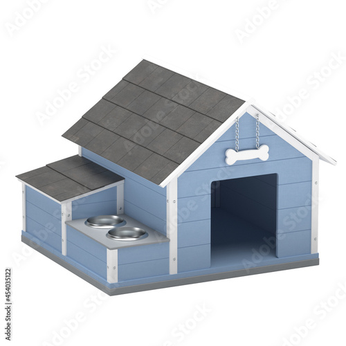 Dog house - 3d illustration isolated on white background 