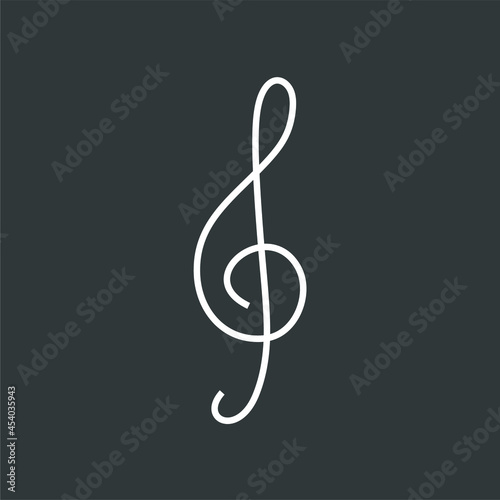 Music notes oneline continuous line art premium vector