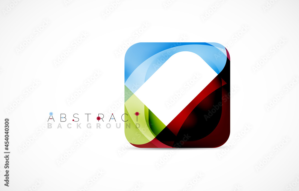 Minimal background. Abstract square shape with round corners created with wavy forms. Vector Illustration For Wallpaper, Banner, Background, Landing Page Minimal background. Abstract square shape with round corners created with wavy forms. Vector Illustration For Wallpaper, Banner, Background, Landing Page