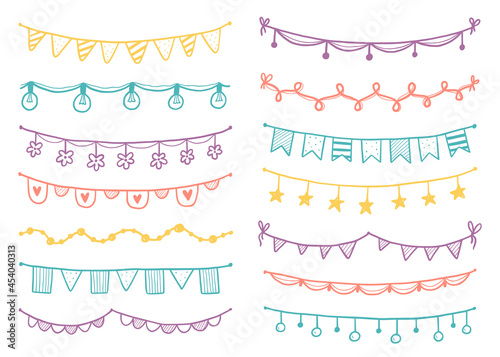 Party garland set with flag, bunting, pennant Fototapet