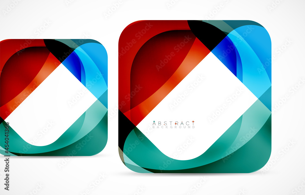Minimal background. Abstract square shape with round corners created with wavy forms. Vector Illustration For Wallpaper, Banner, Background, Landing Page Minimal background. Abstract square shape with round corners created with wavy forms. Vector Illustration For Wallpaper, Banner, Background, Landing Page