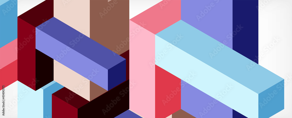 Abstract background. 3d cubes, cubic elements and blocks. Techno or business concept for wallpaper, banner, background, landing page