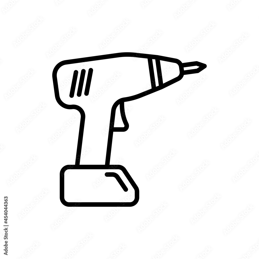 Drill thin line icon. Modern vector illustration of work tool. Drill thin line icon. Modern vector illustration of work tool.