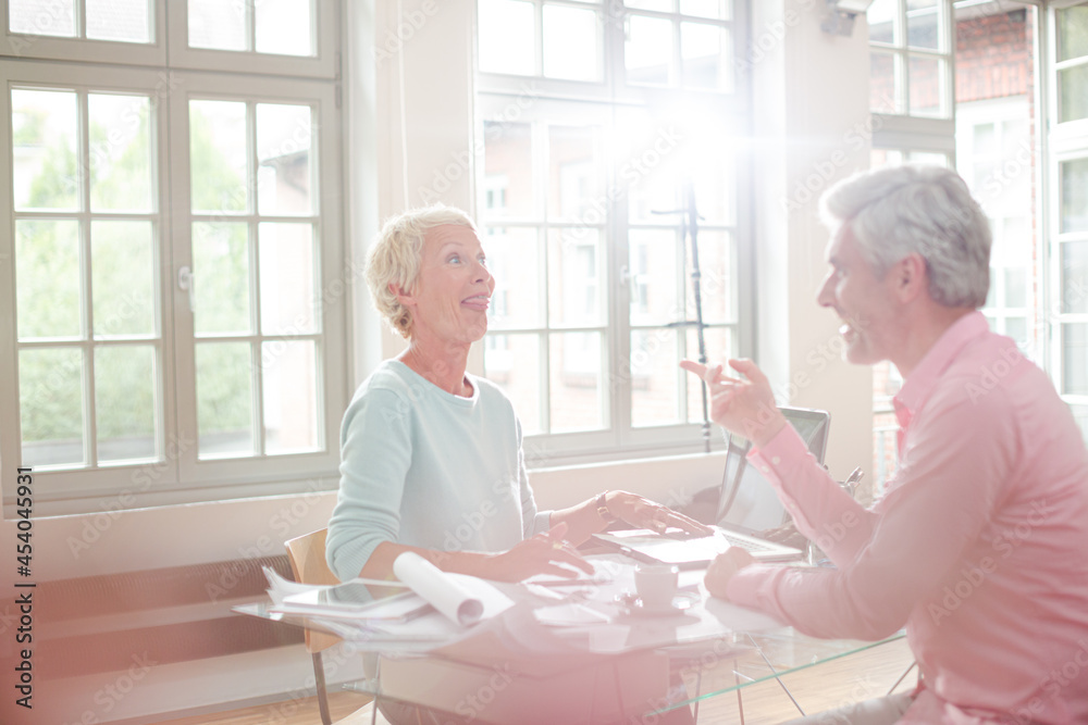 Obraz premium Business people working together at home office desk