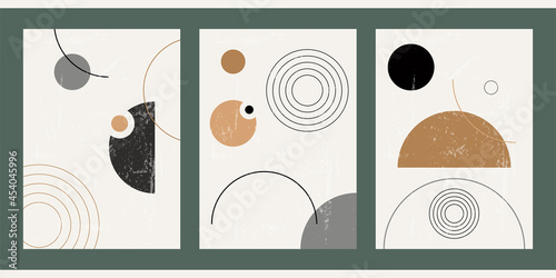 A set of three aesthetic geometric backgrounds Fototapeta