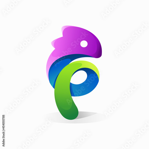 chameleon logo with letter G concept