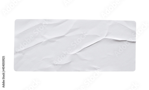 Blank paper sticker label texture isolated on white background