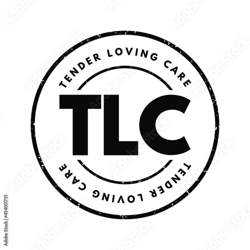 TLC - Tender Loving Care acronym, concept background