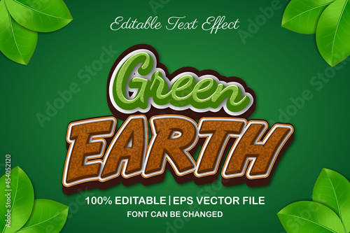green earth 3d editable text effect