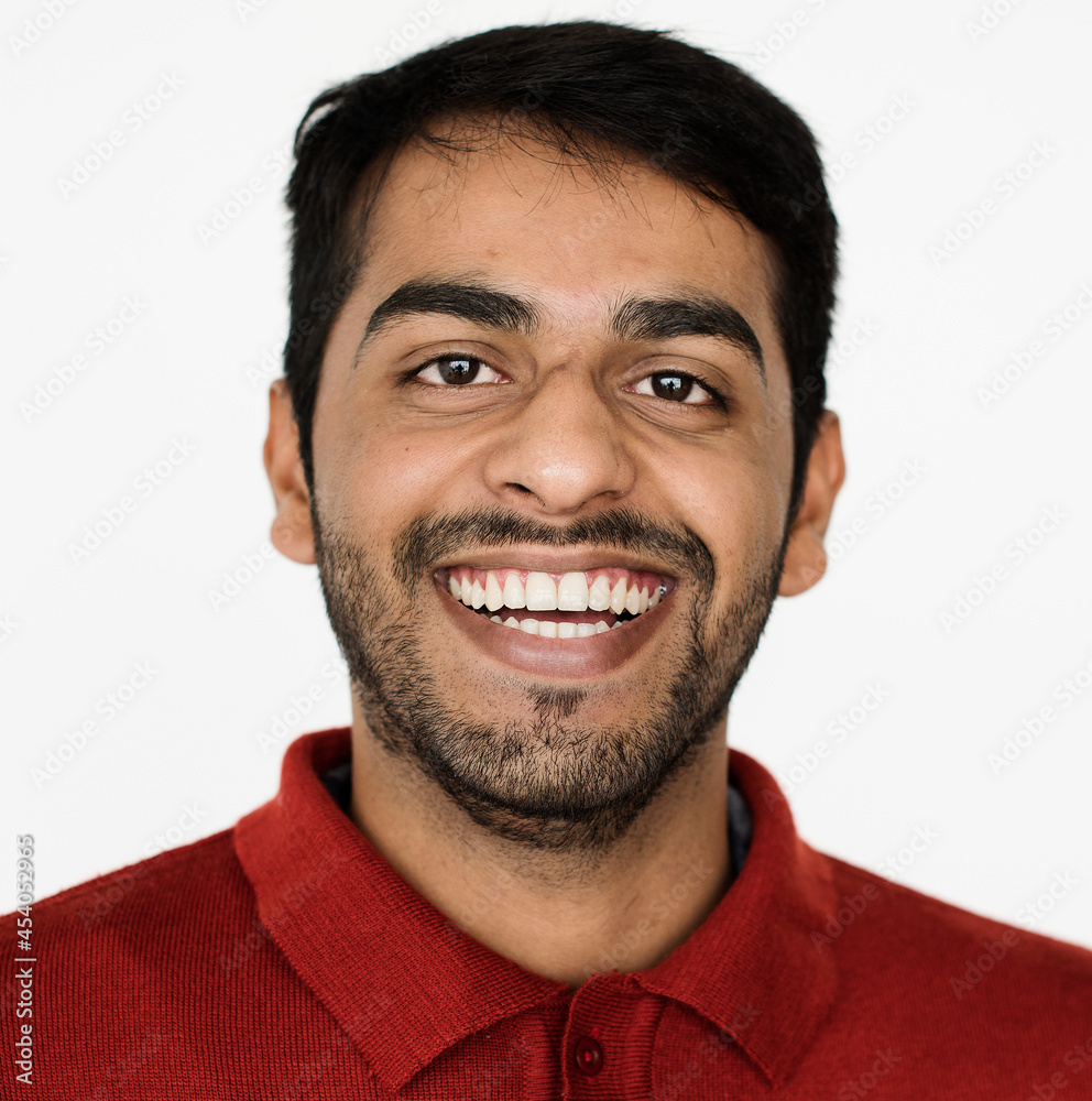 Obraz premium Worldface-Pakistani guy in a white background