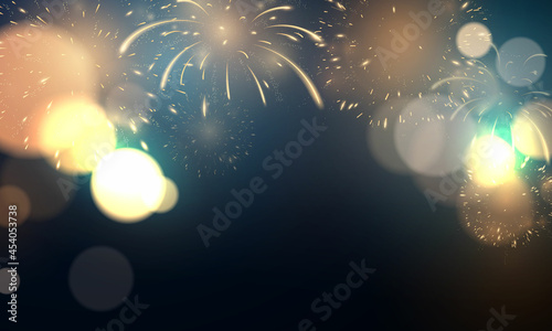 firework and christmas themed Celebration party 2022 Happy New Year background design.