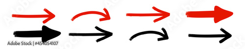 arrow handdrawn whiteboard marker pen color vector set. highlighter arrow sign