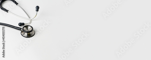 Doctors stethoscope on a white background