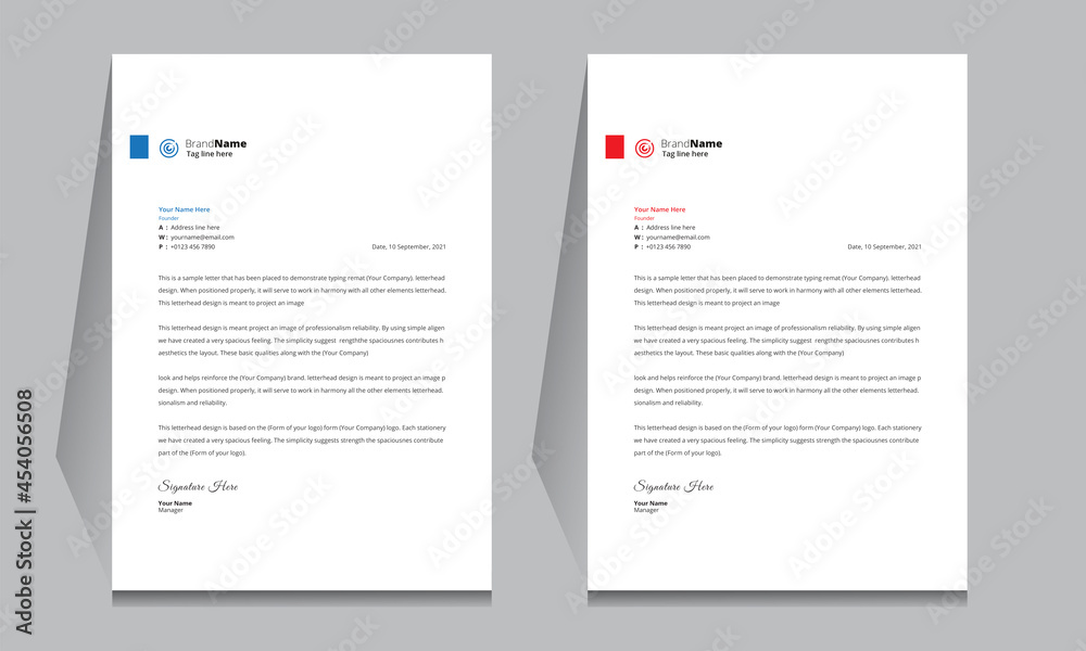 Letterhead format template, business style letterhead design template. Company letterhead template designs. Letterhead, Template.