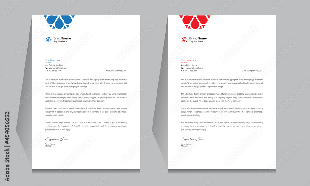 Letterhead format template, business style letterhead design template. Company letterhead template designs. Letterhead, Template.