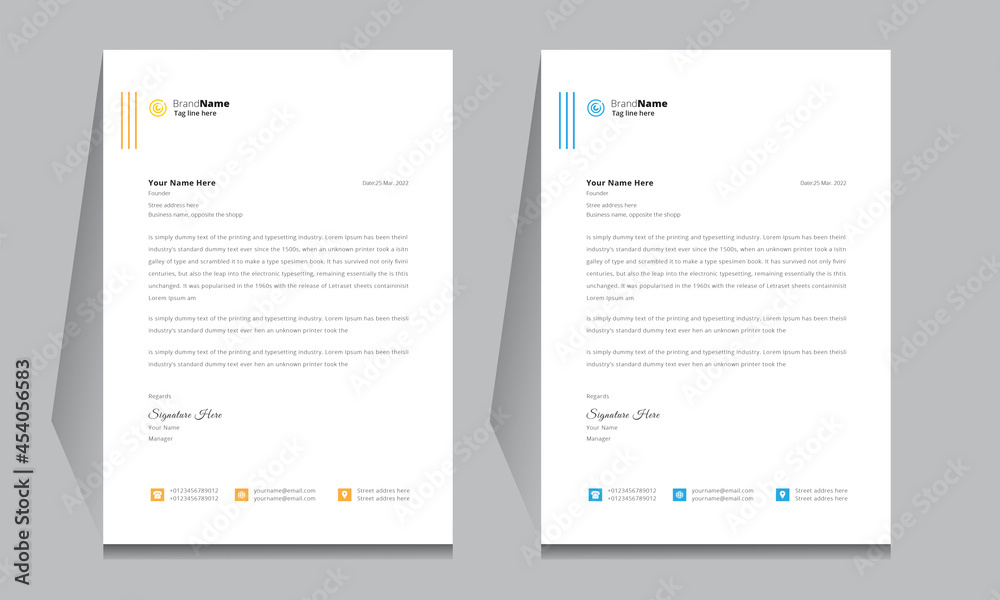 Letterhead format template, business style letterhead design template. Company letterhead template designs. Letterhead, Template.