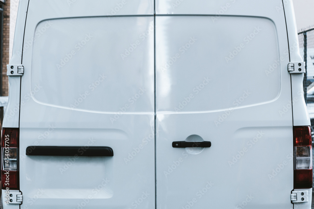 Back doors of a white truck Back doors of a white truck