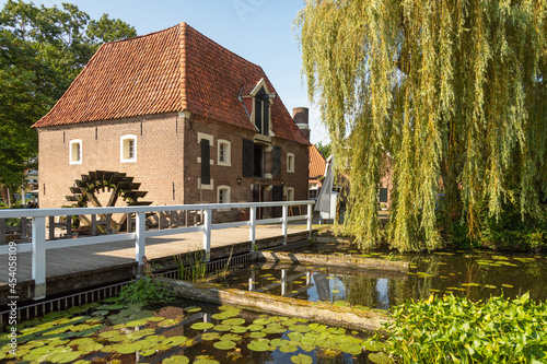 Canvastavla Watermill and lock in the small and picturesque village of Borculo in the Achterhoek, Netherlands