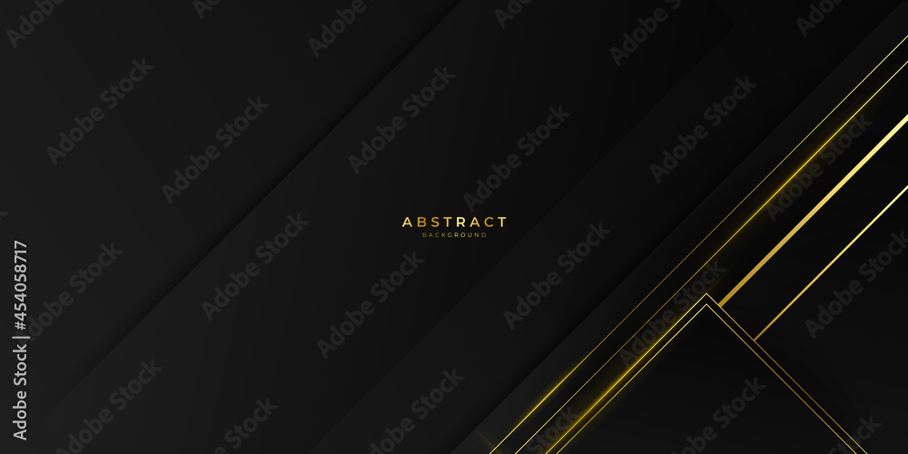Abstract gold black background with shiny golden lines. Vector illustration for business presentation design template Abstract gold black background with shiny golden lines. Vector illustration for business presentation design template