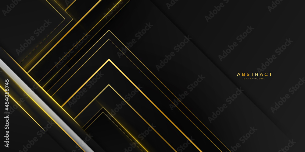 Abstract gold black background with shiny golden lines. Vector illustration for business presentation design template Abstract gold black background with shiny golden lines. Vector illustration for business presentation design template