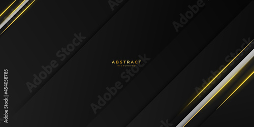 Modern trendy black and gold abstract presentation background