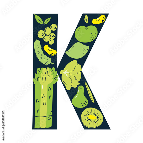 The main food sources of vitamin K. The concept of healthy eating.