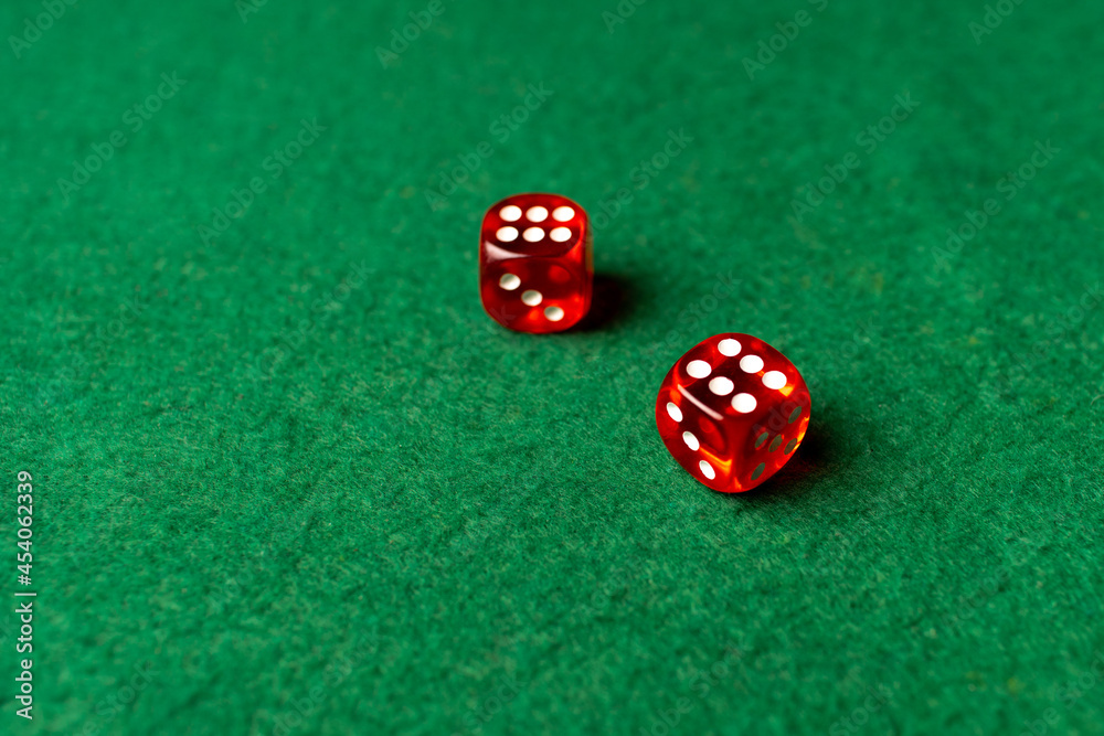 casino dice, top view, number six, background casino dice, top view, number six, background