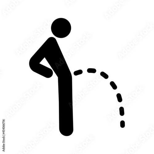 Peeing man vector black sign icon. Editable high quality illustration of the pissing man symbol