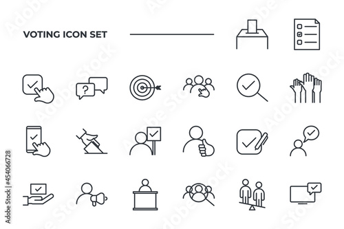 Voting set icon, isolated Voting set sign icon, vector illustration