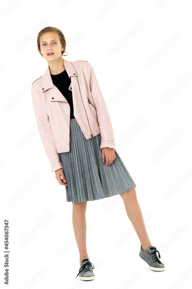 Pretty stylish girl looking into the distance Pretty stylish girl looking into the distance