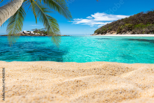 white sand and beautiful tropical beach. © satit