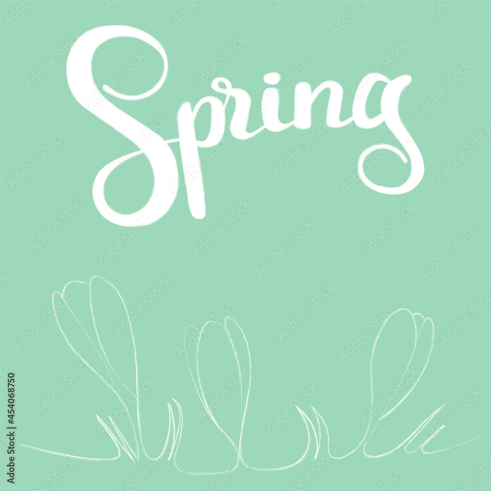 Snowdrops are the first spring flowers of the forest, a template for a beautiful Easter greeting card in the style of doodle. White outline drawing for children's coloring, a sample for a web screensa Snowdrops are the first spring flowers of the forest, a template for a beautiful Easter greeting card in the style of doodle. White outline drawing for children's coloring, a sample for a web screensa