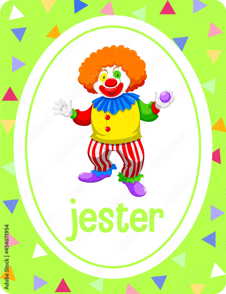 Vocabulary flashcard with word Jester Vocabulary flashcard with word Jester