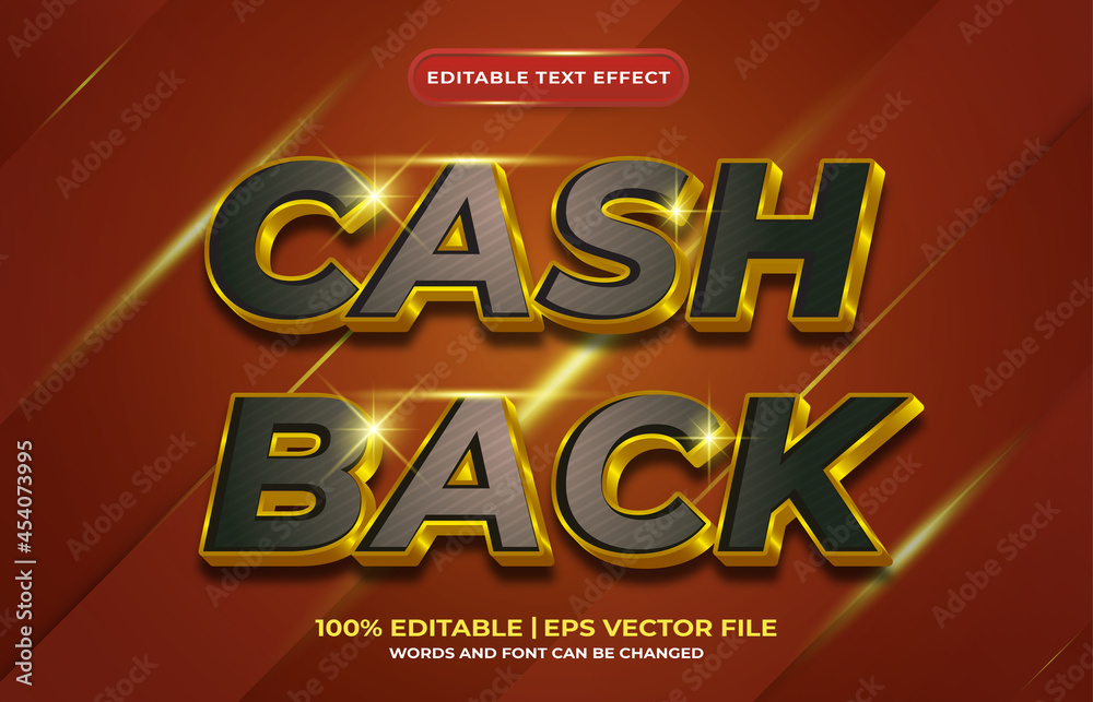 Cash back luxury gold editable text effect