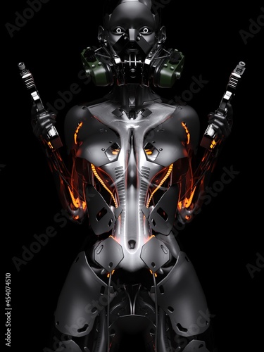 3D rendering illustration sci-fi female robot