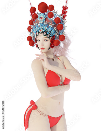 3D rendering illustration Chinese Peking opera actors