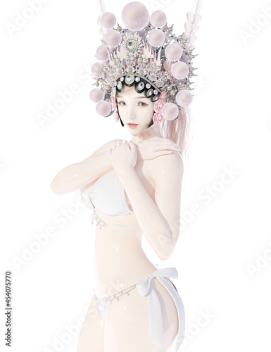 3D rendering illustration Chinese Peking opera actors