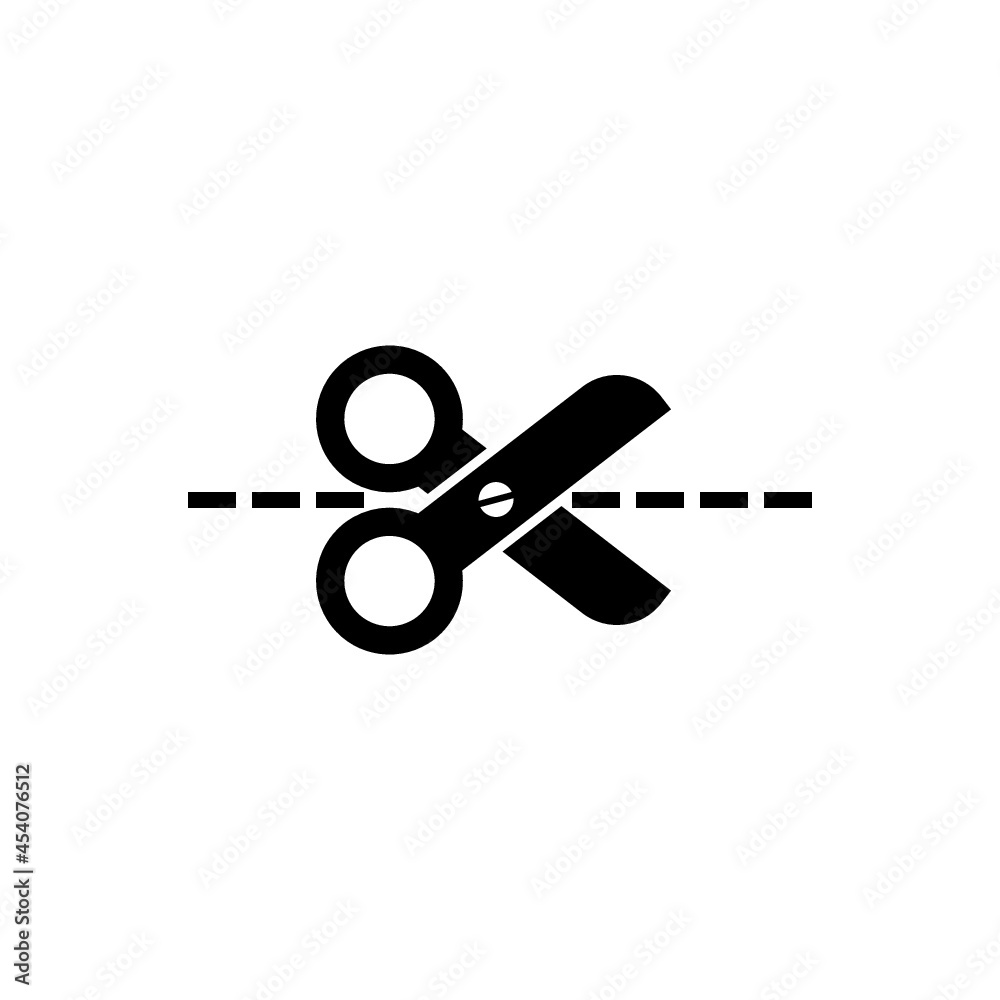 Cut line scissors icon isolated on white background Cut line scissors icon isolated on white background