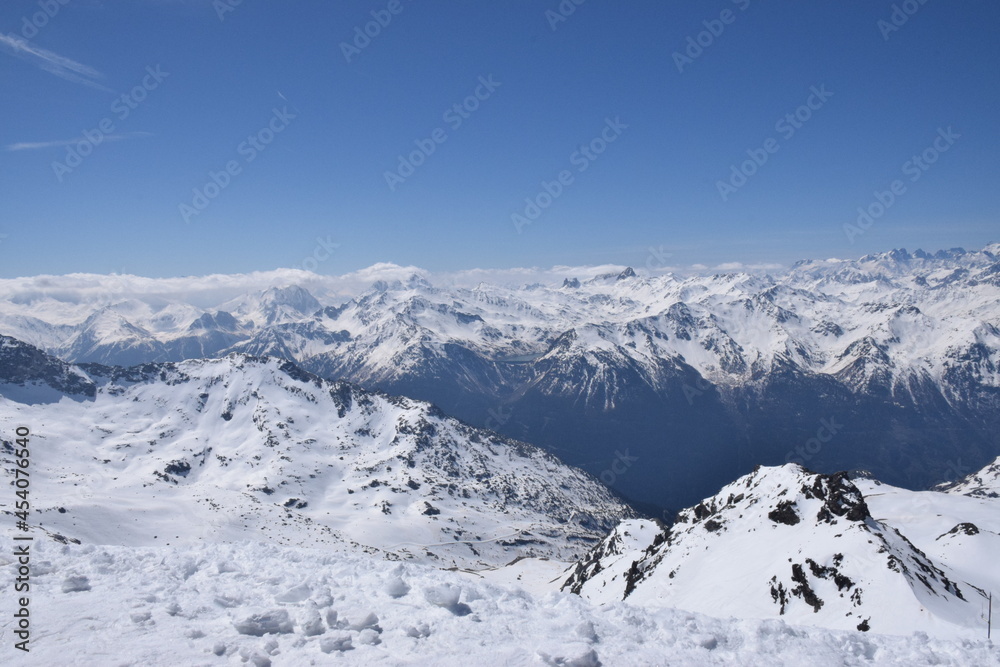 Snowy Mountain Tops Cime Caron Val Thorens France