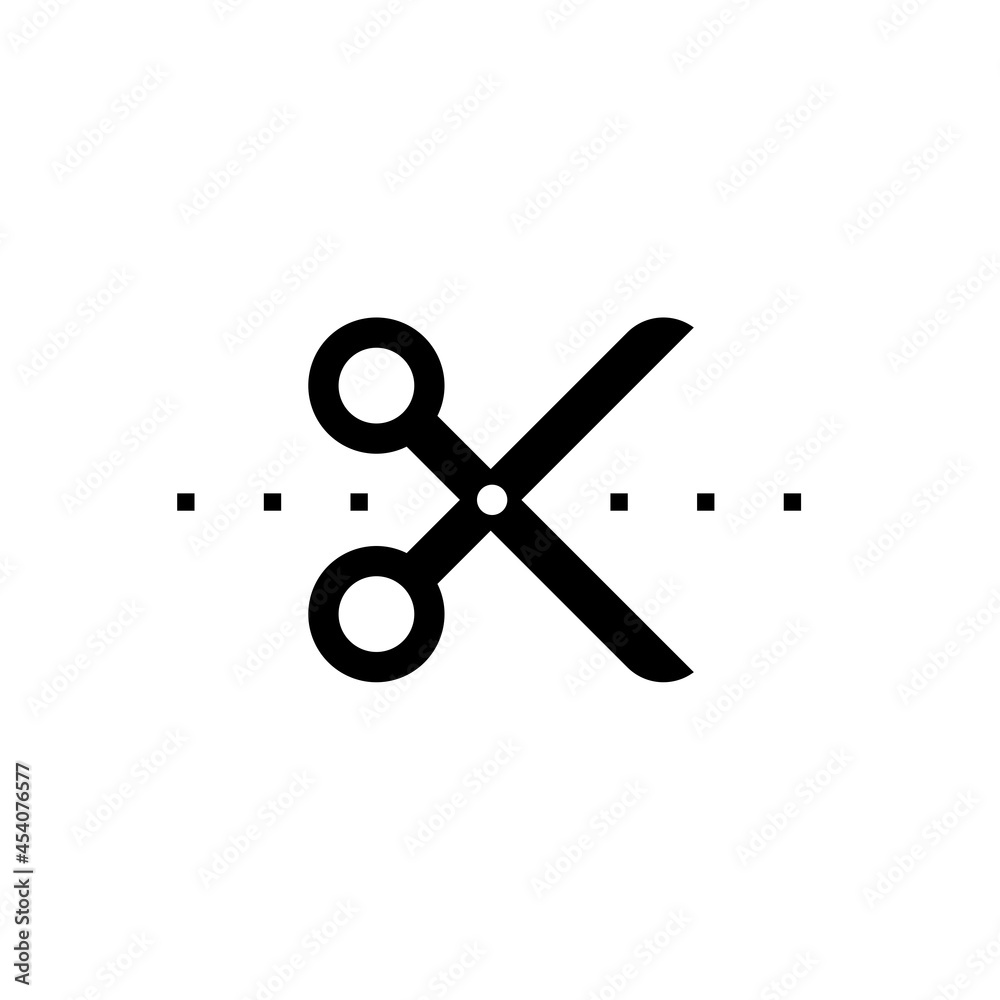 Cut line scissors icon isolated on white background Cut line scissors icon isolated on white background