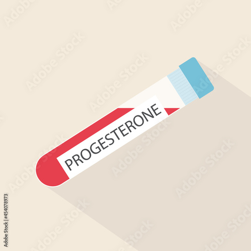 progesterone hormone test tube concept- vector illustration