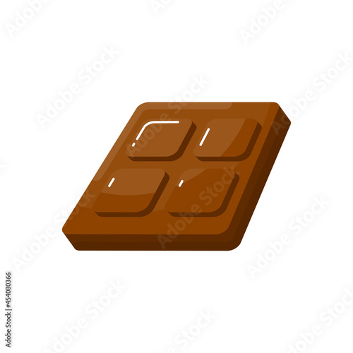 chocolate bar flavor flat design 3d icon. rounded, trendy, simple and modern style
