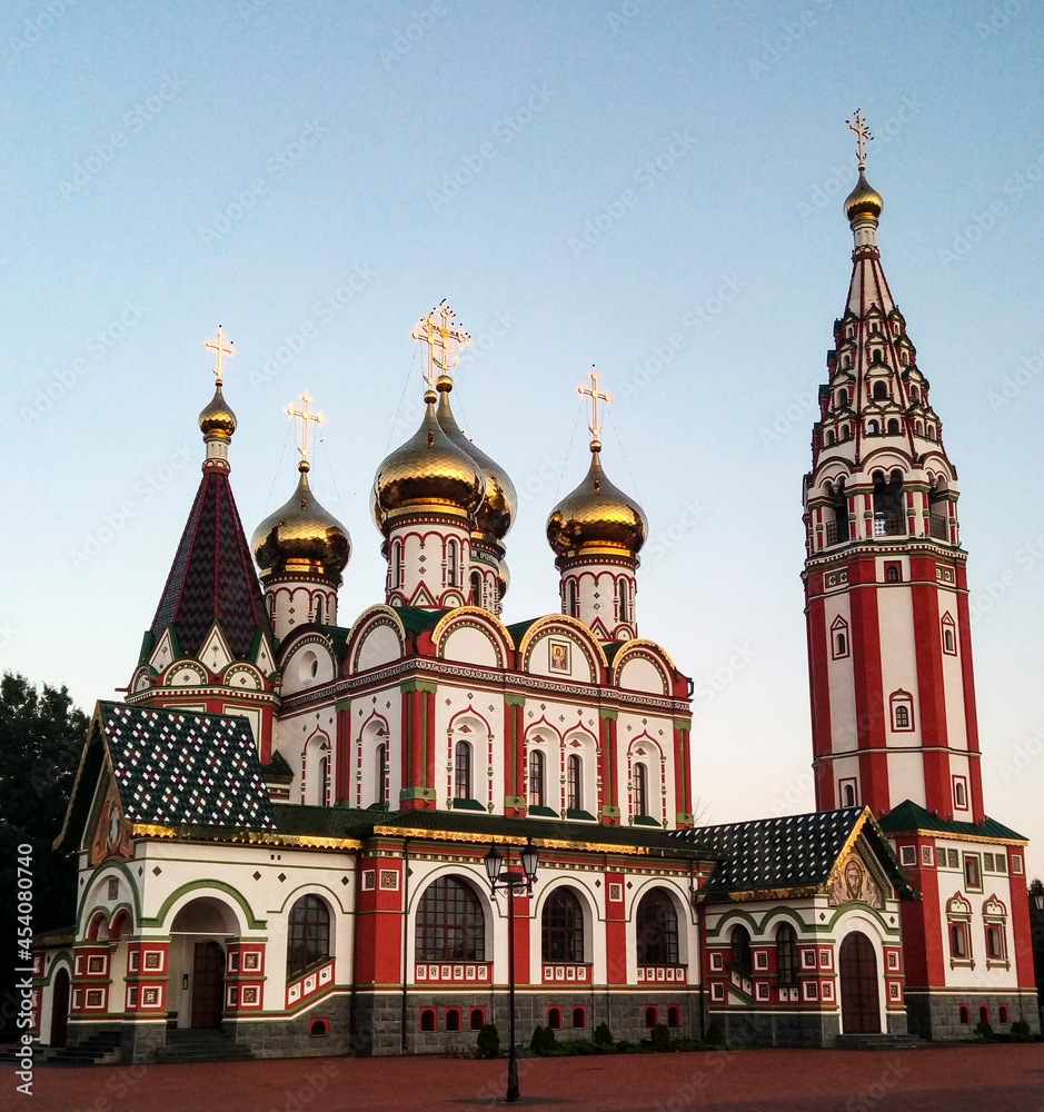 Orthodox church with golden domes 
